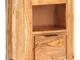 vidaXL Comodino 40x30x50 cm in Legno Massello di Acacia