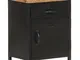 vidaXL Comodino 40x30x52 cm in Legno di Mango Grezzo