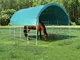 vidaXL Tenda per Bestiame in PVC 3,7x3,7 m Verde