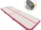 vidaXL Tappetino Ginnastica Gonfiabile con Pompa 400x100x20cm PVC Rosa