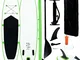 vidaXL Set Tavola Gonfiabile da SUP Verde e Bianco