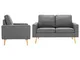 vidaXL 3056614  2 Piece Sofa Set Fabric Light Grey (288693+288703)