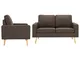 vidaXL 3056616  2 Piece Sofa Set Fabric Brown (288695+288705)