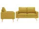 vidaXL 3056620  2 Piece Sofa Set Fabric Yellow (288699+288709)
