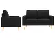 vidaXL 3056623  2 Piece Sofa Set Fabric Black (288702+288712)