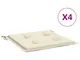 vidaXL Cuscini per Sedia 4 pz Crema 50x50x3 cm in Tessuto Oxford