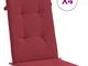 vidaXL Cuscini per Sedie 4 pz Rosso Vino 120x50x3 cm in Tessuto