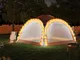 vidaXL Tenda Feste con LED e 4 Pareti 3,6x3,6x2,3 m Grigio e Arancione