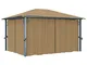 vidaXL Gazebo con Tenda 400x300 cm Grigio Talpa in Alluminio