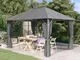 vidaXL Gazebo con Tende Laterali e Tetto 4x3 m Antracite