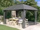 vidaXL Gazebo con Tende Laterali e Tetto ad Arco 3x4 m Antracite