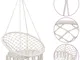 vidaXL Sedia a Dondolo in Stile Amaca 80 cm Beige
