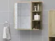 vidaXL Mobile Bagno con Specchio Rovere Sonoma 62,5x20,5x64Multistrato