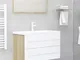 vidaXL Set Mobili Bagno 2 pz Bianco e Rovere Sonoma Legno Multistrato