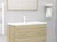 vidaXL Set Mobili da Bagno 2 pz Rovere Sonoma in Legno Multistrato