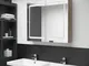 vidaXL Armadietto Bagno con Specchio e LED Bianco e Rovere 80x12x68 cm