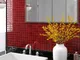 vidaXL Piastrelle Mosaico 22 pz Rosso 30x30 cm in Vetro