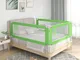 vidaXL Sponda Letto di Sicurezza per Bambini Verde 150x25 cm Tessuto