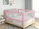 vidaXL Sponda Letto di Sicurezza per Bambini Rosa 200x25 cm in Tessuto