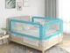 vidaXL Sponda Letto di Sicurezza per Bambini Blu 150x25 cm in Tessuto