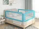 vidaXL Sponda Letto di Sicurezza per Bambini Blu 180x25 cm in Tessuto