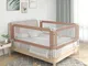 vidaXL Sponda Letto di Sicurezza per Bambini Tortora 150x25 cm Tessuto