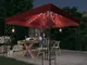 vidaXL Gazebo con Stringa di Luci LED 3x3 m Rosso Vino