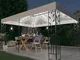 vidaXL Gazebo con Tetto Doppio e Stringa di Luci LED 3x4 m Bianco