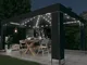 vidaXL Gazebo con Stringa di Luci LED Antracite 3x4 m