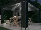 vidaXL Gazebo con Tetto Doppio e Stringa di Luci LED 3x3 m Antracite