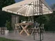 vidaXL Gazebo con Stringa di Luci LED 3x3 m Crema