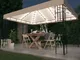 vidaXL Gazebo con Stringa di Luci LED 3x4 m Crema