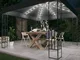 vidaXL Gazebo con Stringa di Luci LED 3x3 m in Tessuto Antracite