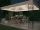 vidaXL Gazebo con Stringa di Luci LED 3x4 m in Tessuto Crema