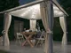 vidaXL Gazebo con Tende Stringa di Luci LED 300x300 cm Crema Alluminio