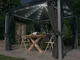 vidaXL Gazebo con Tende e Luci LED 300x300 cm Antracite in Alluminio