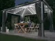 vidaXL Gazebo con Tende e Luci LED 400x300 cm Antracite in Alluminio