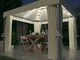 vidaXL Gazebo con Tende e Stringa di Luci LED 3x3 m Bianco Crema