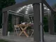 vidaXL Gazebo con Tende e Stringa di Luci LED 3x3 m Antracite