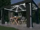 vidaXL Gazebo con Tende e Stringa di Luci LED 4x3 m Antracite