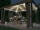 vidaXL Gazebo con Tende e Stringa di Luci LED 4x3 m Grigio Talpa