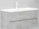 vidaXL Mobile Bagno con Lavabo Integrato Grigio Cemento in Truciolato