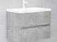 vidaXL Mobile con Lavabo Integrato Grigio Cemento in Legno Multistrato