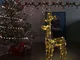 vidaXL Renne e Slitta Decorazione Natale 90 LED 60x16x100 cm Acrilico