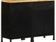 vidaXL Credenza con 3 Cassetti e 2 Ante in Massello di Mango Grezzo