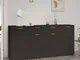 vidaXL Credenza Nera 160x36x75 cm in Legno Multistrato