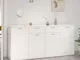 vidaXL Credenza Bianco Lucido 160x36x75 cm in Truciolato