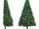 vidaXL Albero Natale Artificiale a Metà con LED e Base Verde 150cm PVC