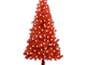 vidaXL Albero Natale Artificiale con LED e Supporto Rosso 120 cm PVC