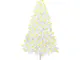 vidaXL Albero di Natale Artificiale con LED e Rami Folti Bianco 210 cm